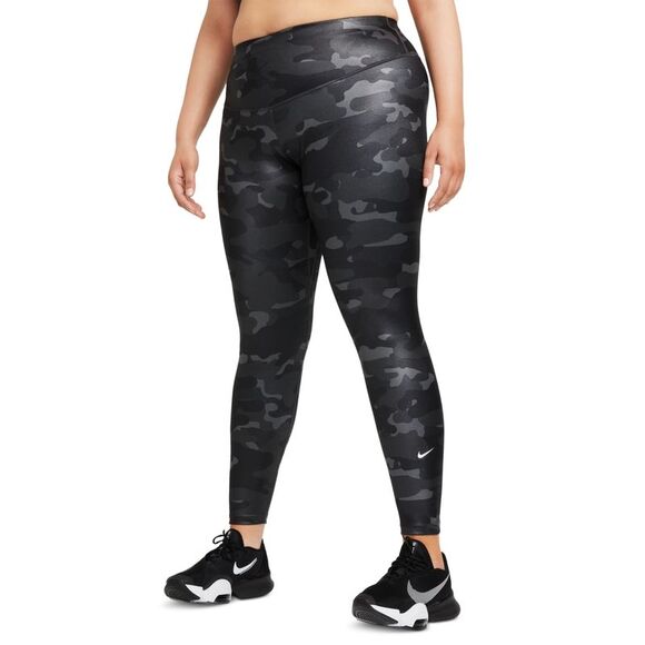 Nike Women's Dri Fit Camo Leggings Gray Size 2X - Picture 1 of 3